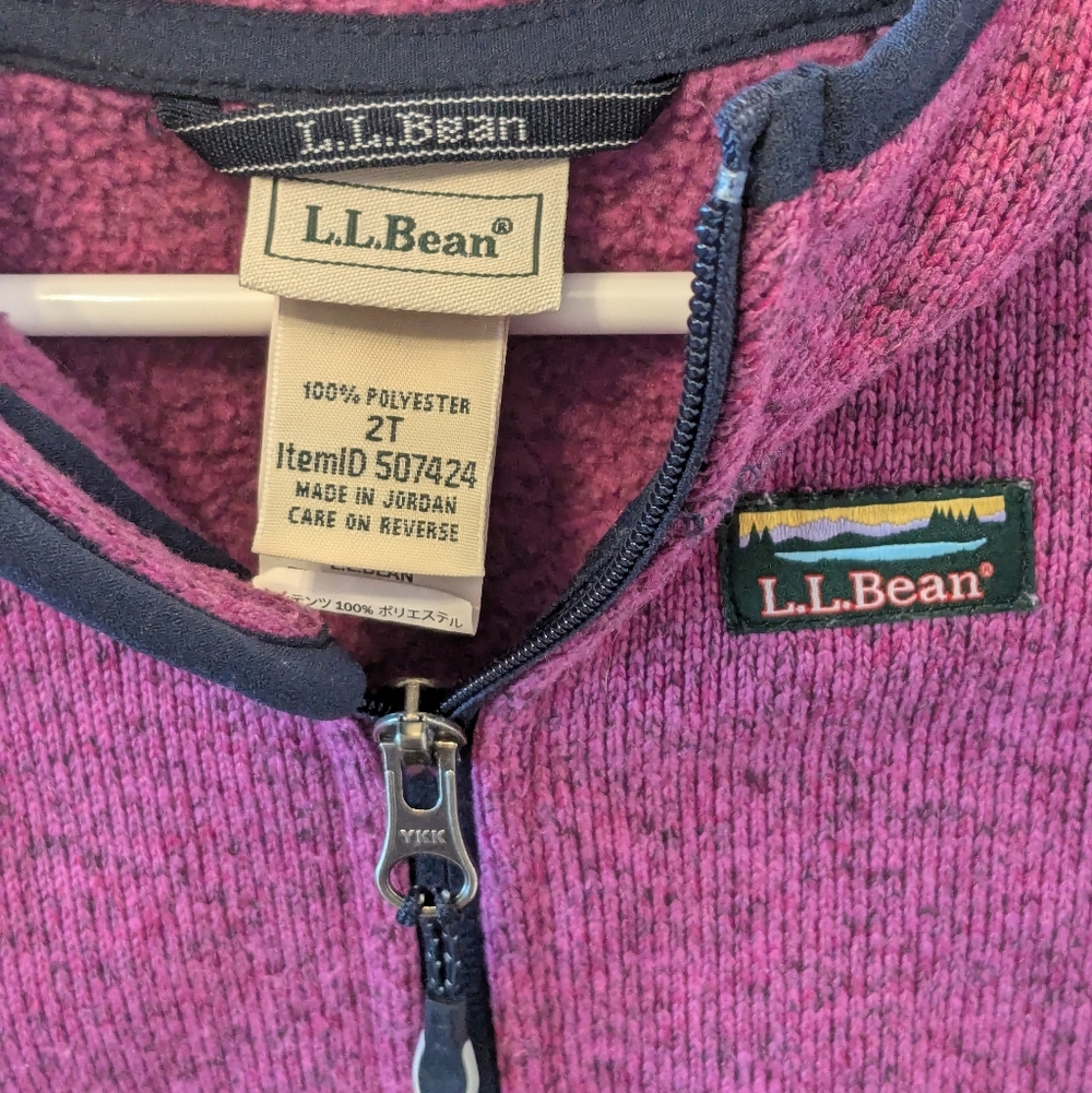 🌄 L.L. Bean Girl's Heathered Purple / Pink Sweater Jacket; Size: 2T - Picture 7 of 7